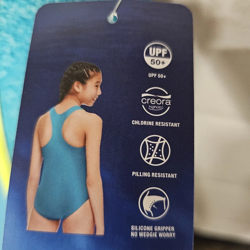 Speedo Girls Racerback Sport Splice One Piece Swimsuit nwt